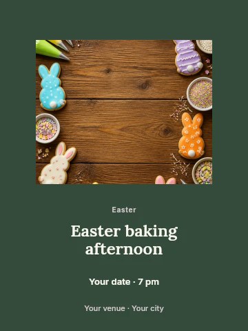 Easter baking afternoon poster template