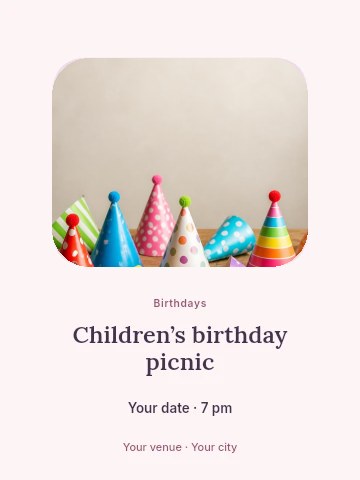 Children’s birthday picnic invitation template