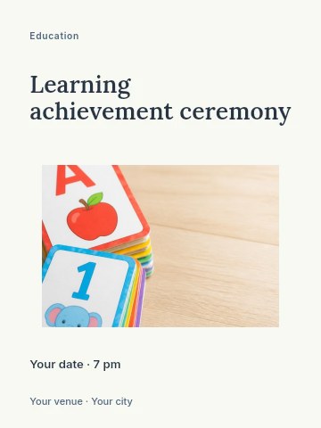 Learning achievement ceremony poster template