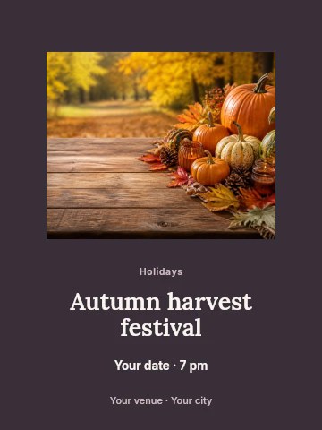 Autumn harvest festival invitation template