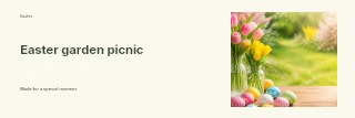 Easter garden picnic banner template · Horizontal photo dialogue