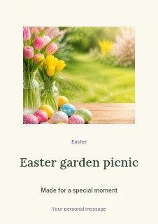 Easter garden picnic flyer template · Picture window