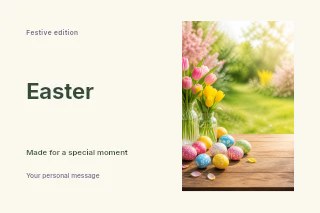 Easter · Horizontal photo dialogue postcard template