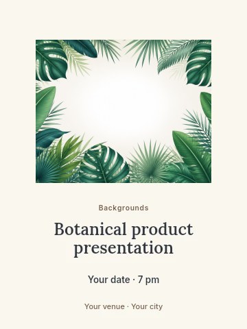 Botanical product presentation invitation template
