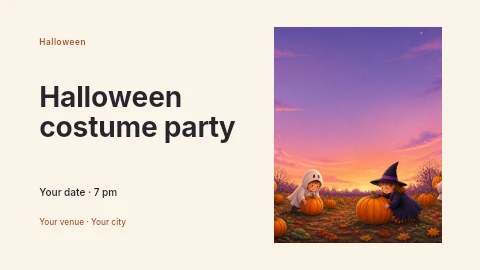 Halloween costume party banner template