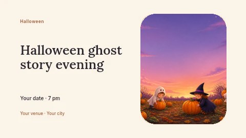 Halloween ghost story evening banner template