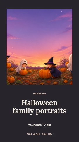 Halloween family portraits instagram story template