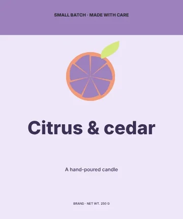 Citrus & cedar · Playful label template