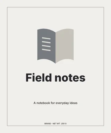 Field notes · Monochrome label template