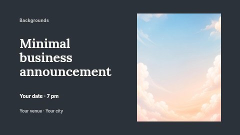 Minimal business announcement banner template