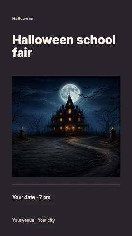 Halloween school fair instagram story template