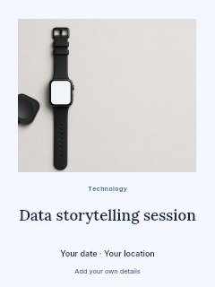 Data storytelling session · Quiet photo gallery