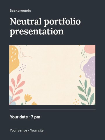 Neutral portfolio presentation invitation template