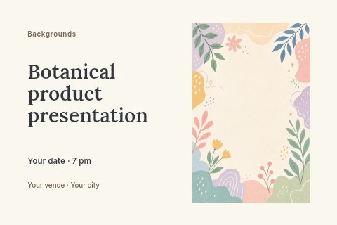Botanical product presentation postcard template
