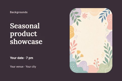 Seasonal product showcase postcard template