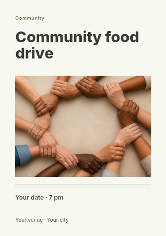 Community food drive flyer template