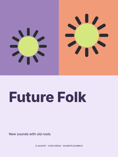 Future Folk · Playful poster template