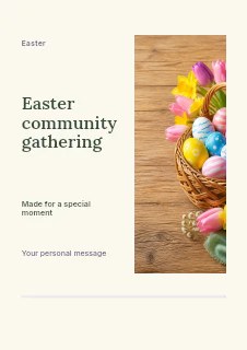 Easter community gathering flyer template · Split portrait