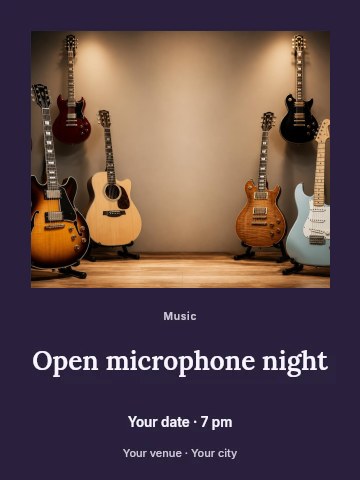 Open microphone night invitation template
