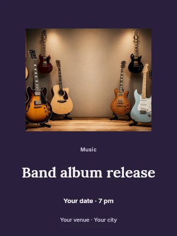 Band album release poster template