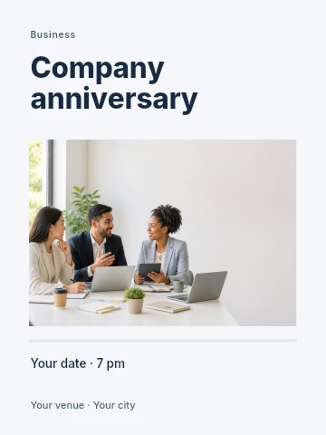 Company anniversary invitation template