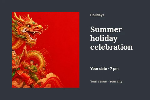 Summer holiday celebration postcard template