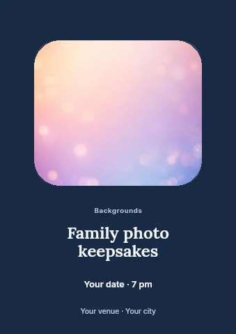 soft pastel bokeh background gradient in Family photo keepsakes flyer template