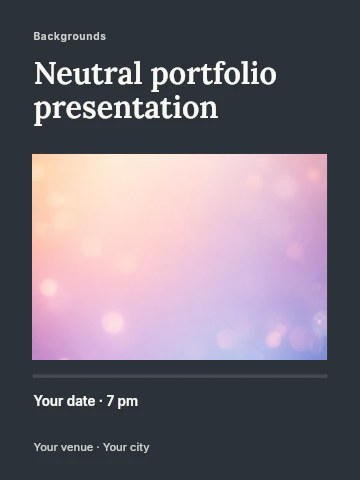 soft pastel bokeh background gradient in Neutral portfolio presentation invitation template