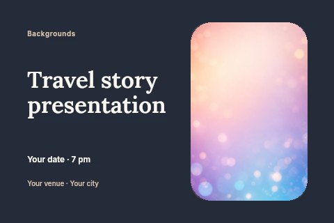 soft pastel bokeh background gradient in Travel story presentation postcard template