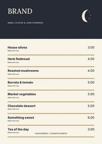 Bistro · Elegant menu template