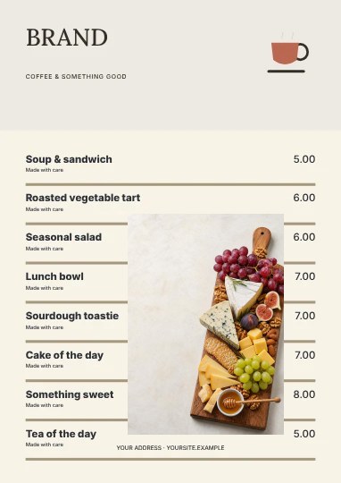 Coffee & something good · Studio menu template