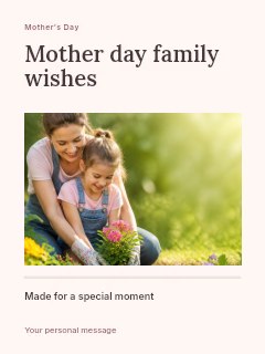 Mother Day family wishes invitation template · Title & photograph
