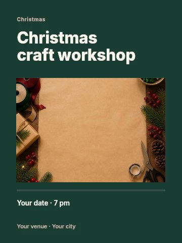 Christmas craft workshop invitation template