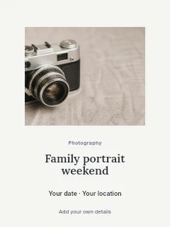 Family portrait weekend poster template · Picture window