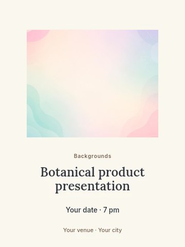 Botanical product presentation invitation template