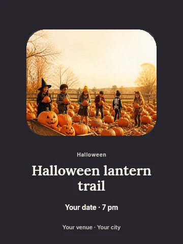 Halloween lantern trail invitation template