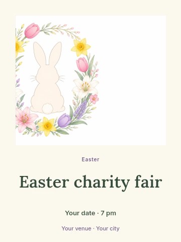 Easter charity fair poster template
