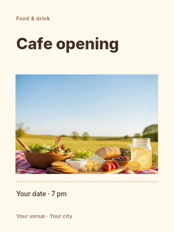 Cafe opening invitation template