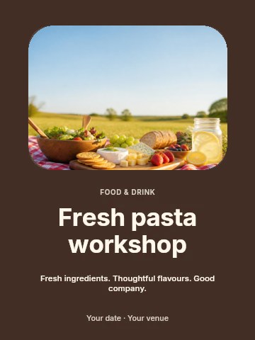 Fresh pasta workshop invitation template