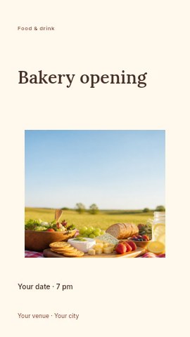 Bakery opening instagram story template