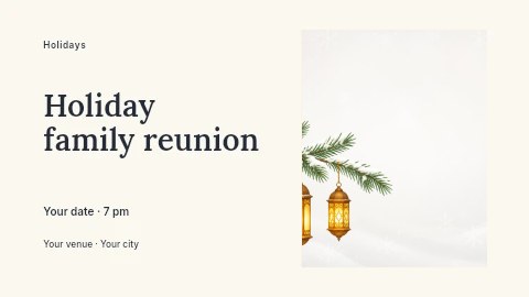 Holiday family reunion banner template