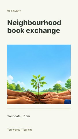 Neighbourhood book exchange instagram story template