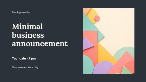 Minimal business announcement banner template