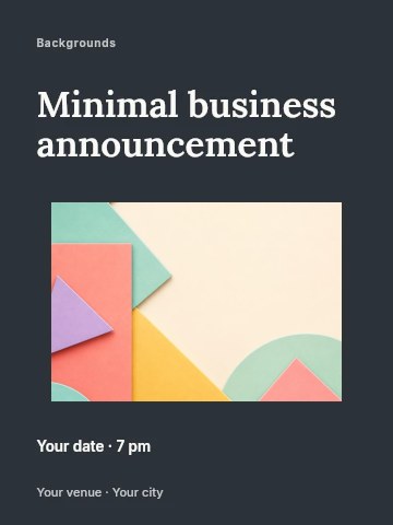 Minimal business announcement invitation template