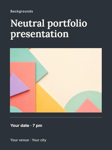 Abstract pastel geometric shapes background in Neutral portfolio presentation poster template