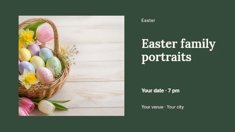Easter family portraits banner template