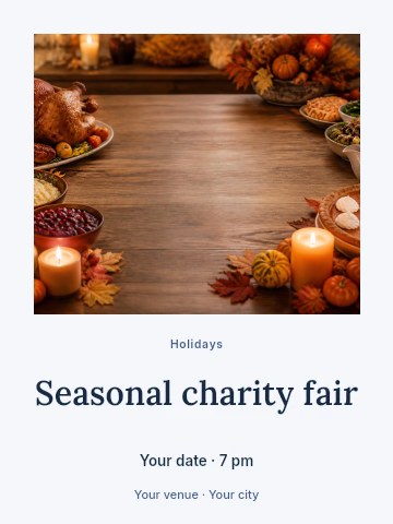 Seasonal charity fair invitation template