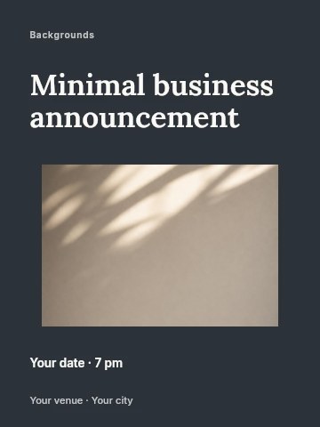 Minimal business announcement invitation template