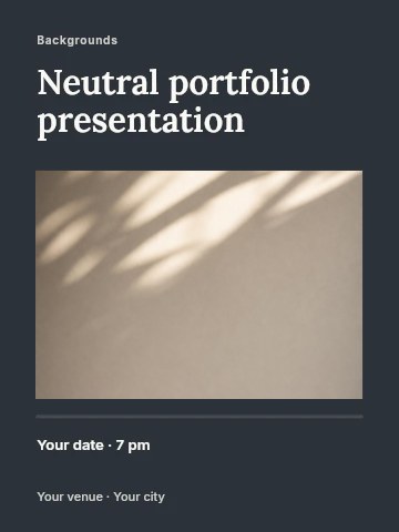 Neutral portfolio presentation poster template
