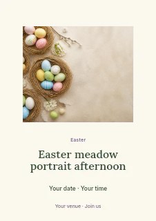 Easter meadow portrait afternoon flyer template · Picture window